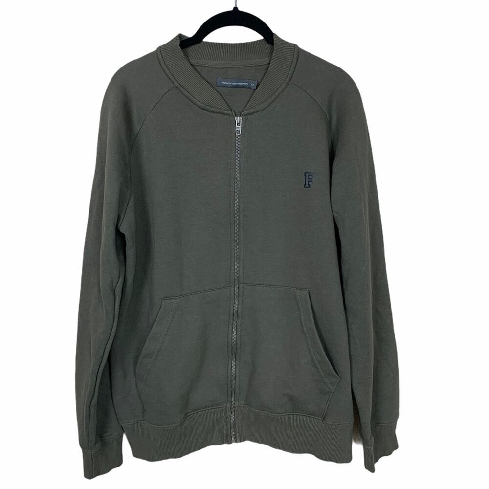 French Connection Baseball Zip Through Logo Jacket M
